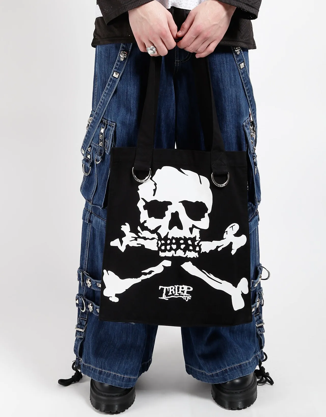 BIG WHITE SKULL LOGO TOTE sold by Tripp nyc product image thumbnail 3