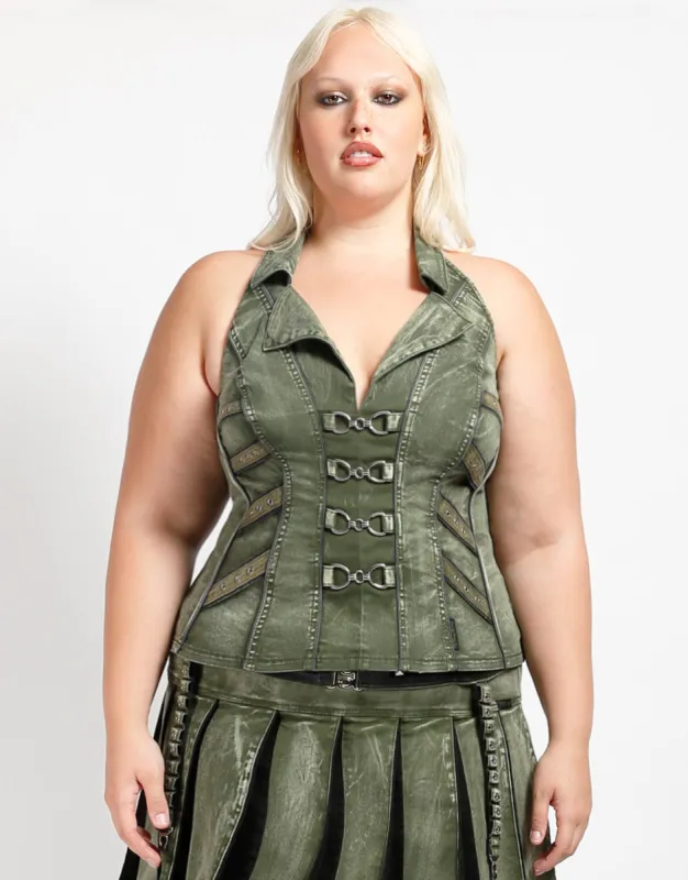 CURVE PEACE CORSET ARMY sold by Tripp nyc