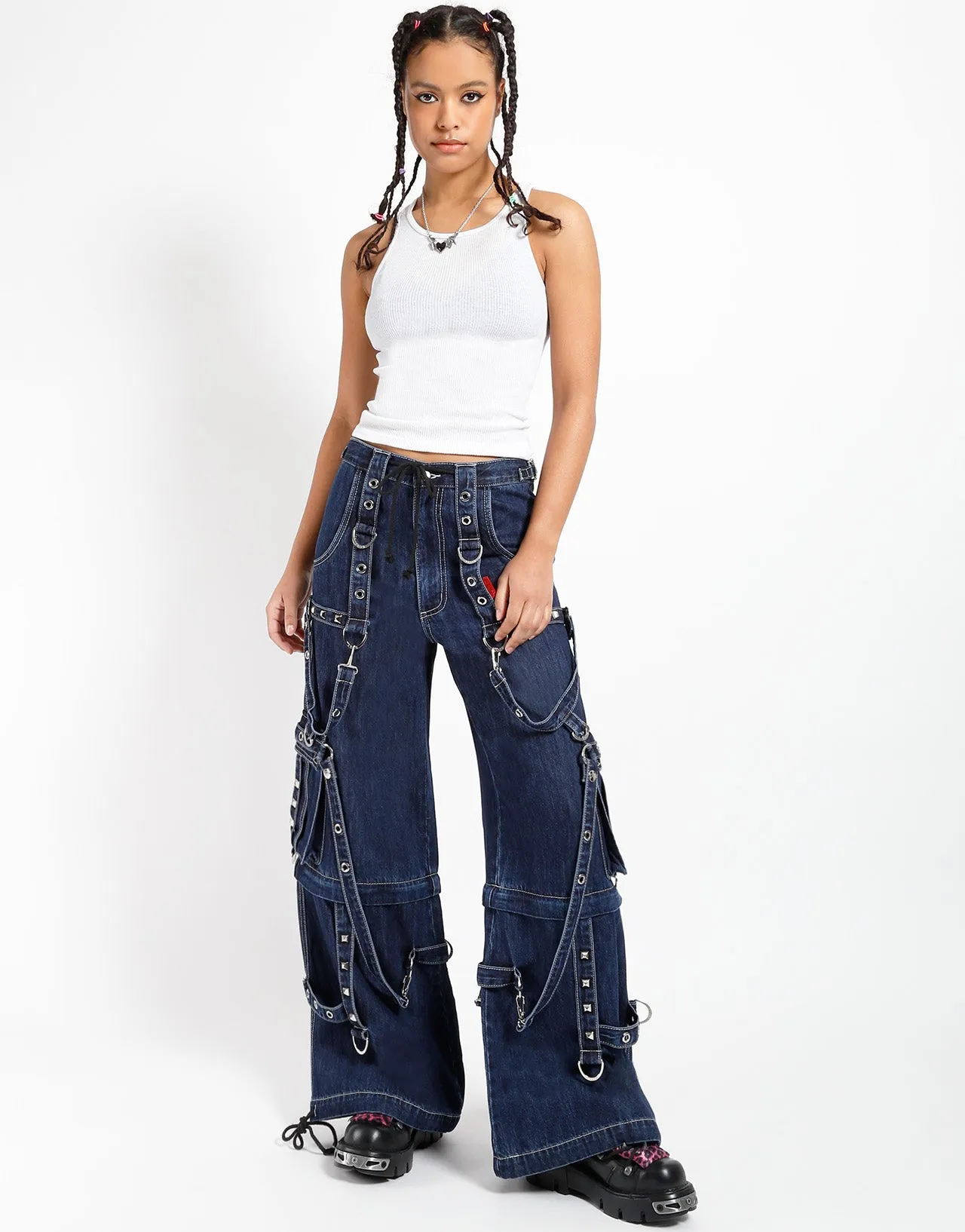 DENIM STRAP PANT INDIGO sold by Tripp nyc product image thumbnail 2