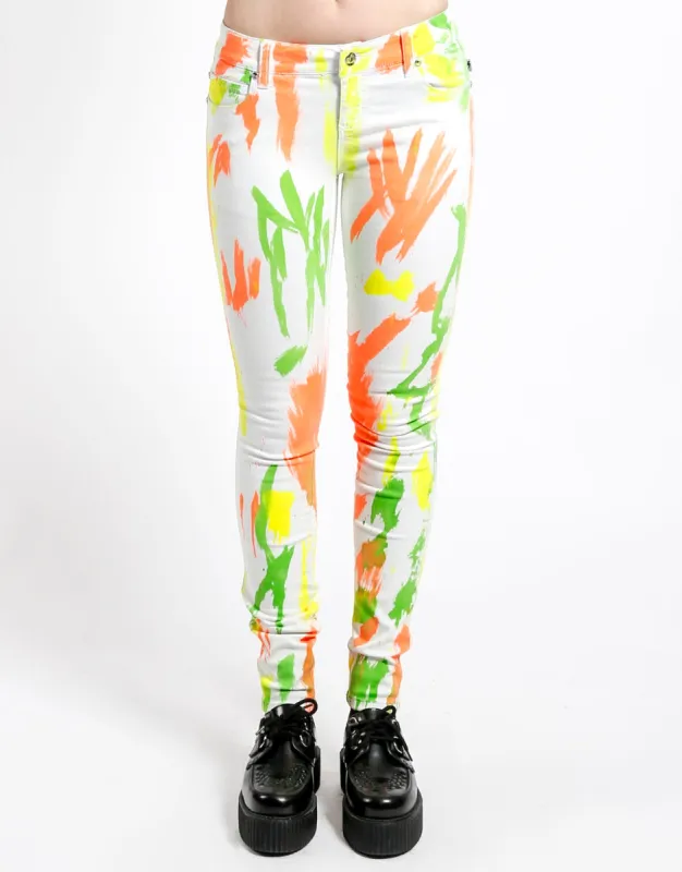 WHITE PAINT SPLATTER SKINNY sold by Tripp nyc