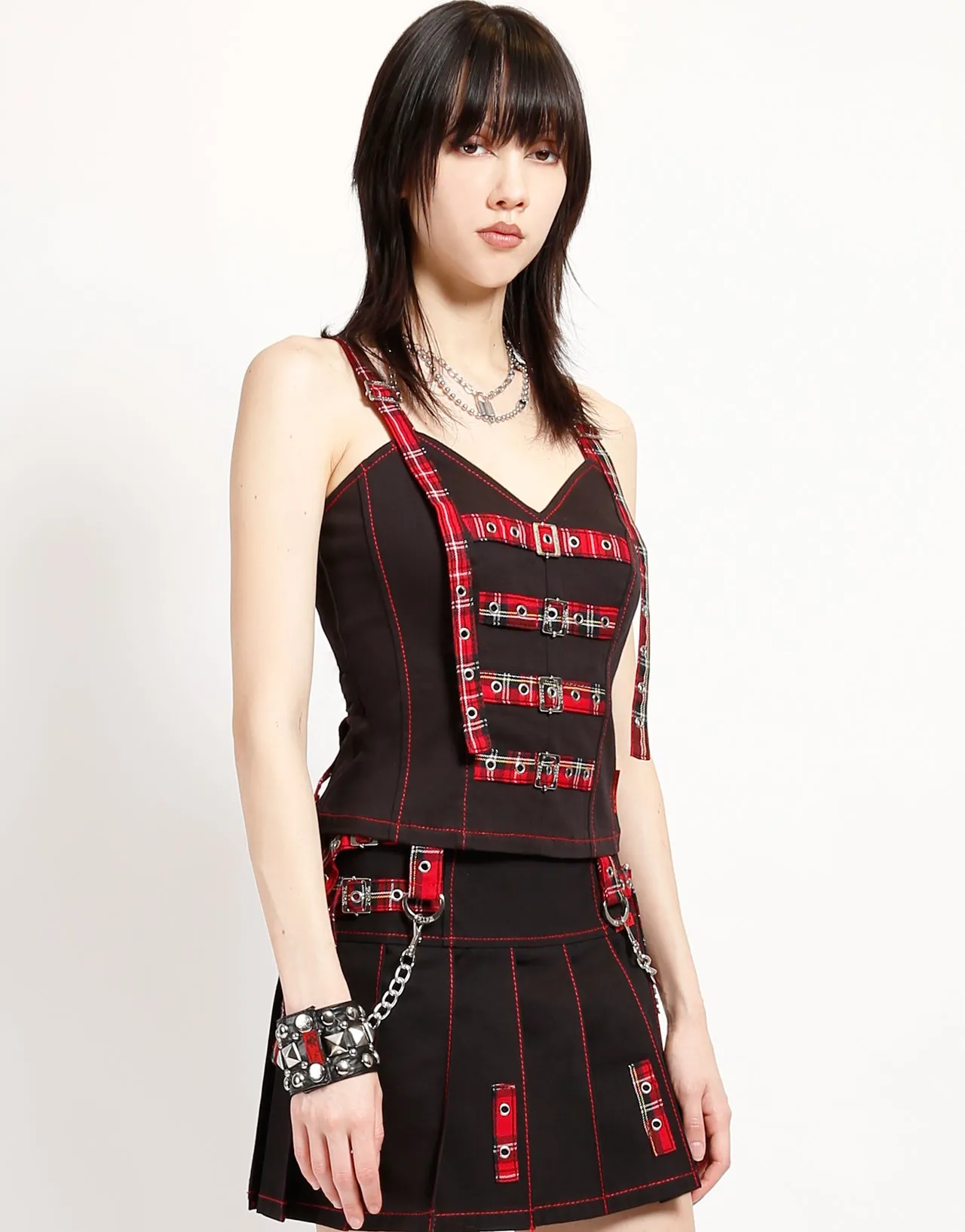 SWEET CHAIN CORSET RED PLAID sold by Tripp nyc product image thumbnail 3
