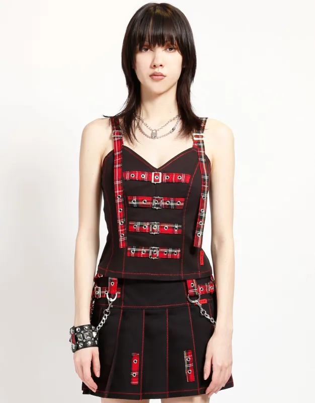 SWEET CHAIN CORSET RED PLAID sold by Tripp nyc