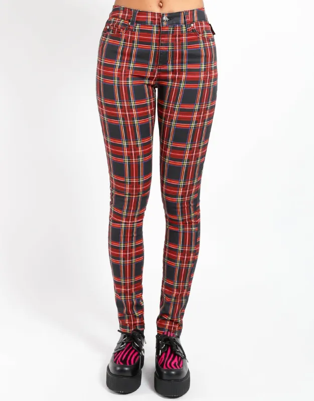 HIGH WAIST T-BACK JEAN BLACK PLAID sold by Tripp nyc