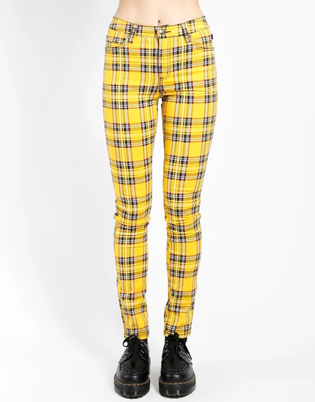 HIGH WAIST T-BACK JEAN YELLOW PLAID sold by Tripp nyc