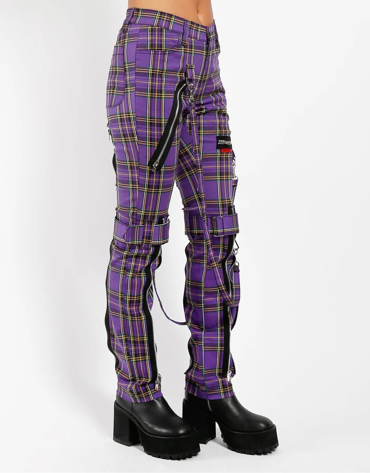 BONDAGE PANT VIOLET PLAID sold by Tripp nyc product image thumbnail 3