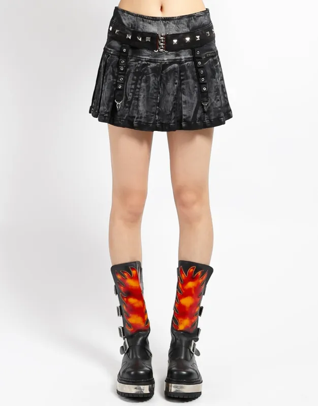 PEACE PLEATED SKIRT BLACK sold by Tripp nyc