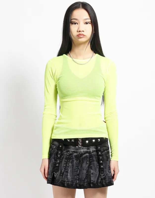 LADIES LONG SLEEVE FISHNET LIME sold by Tripp nyc