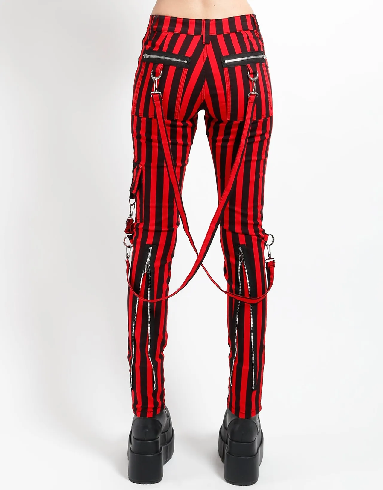 CLASSIC SLIM LEG BONDAGE PANT MEDIUM BLK RED STRIPE sold by Tripp nyc product image thumbnail 4