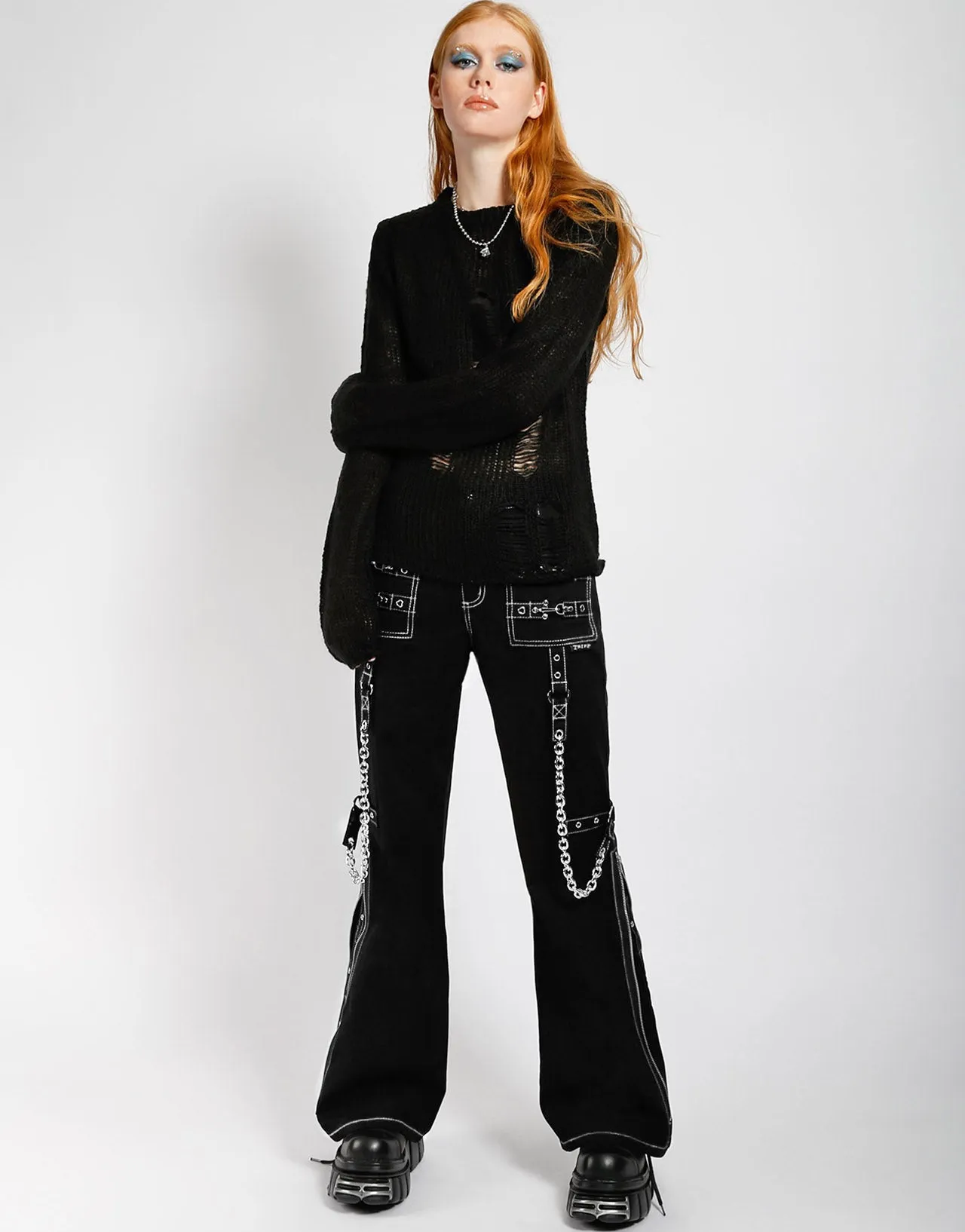 NIGHT PANT WHITE STITCH sold by Tripp nyc product image thumbnail 2