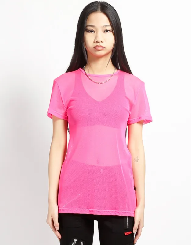 SHORT SLEEVE FISHNET PINK sold by Tripp nyc