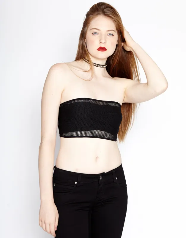 FISHNET BANDEAU BLACK sold by Tripp nyc