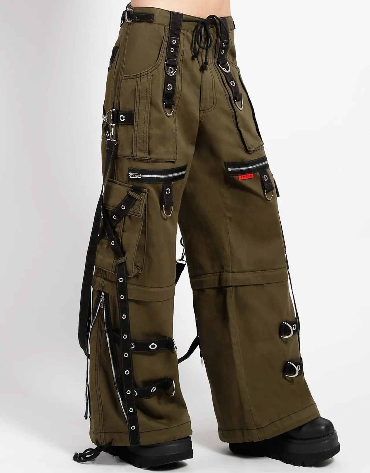X-STRAP ZIP OFF PANT - ARMY sold by Tripp nyc product image thumbnail 3
