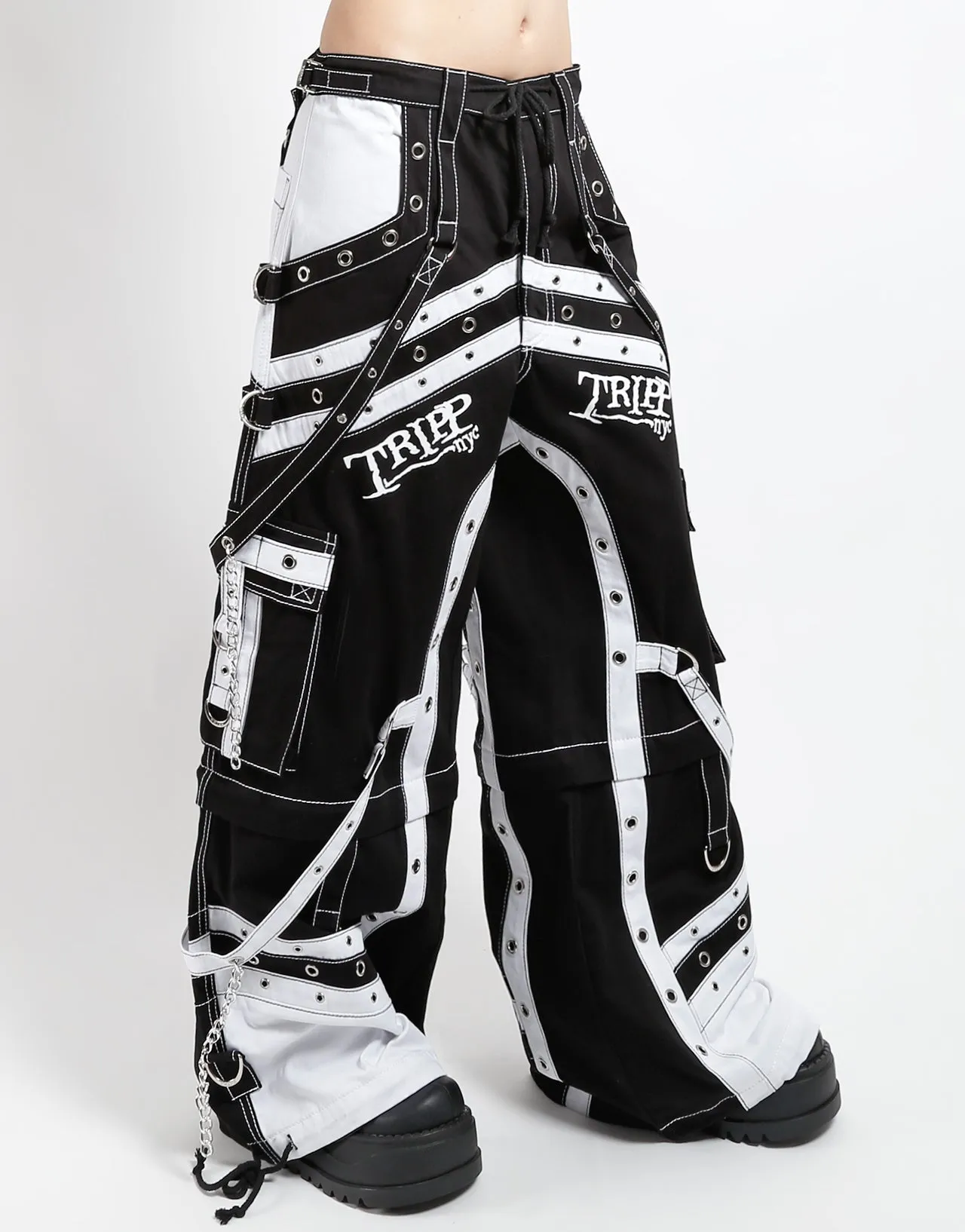 OFF TRACK PANT BLACK/WHITE sold by Tripp nyc product image thumbnail 3
