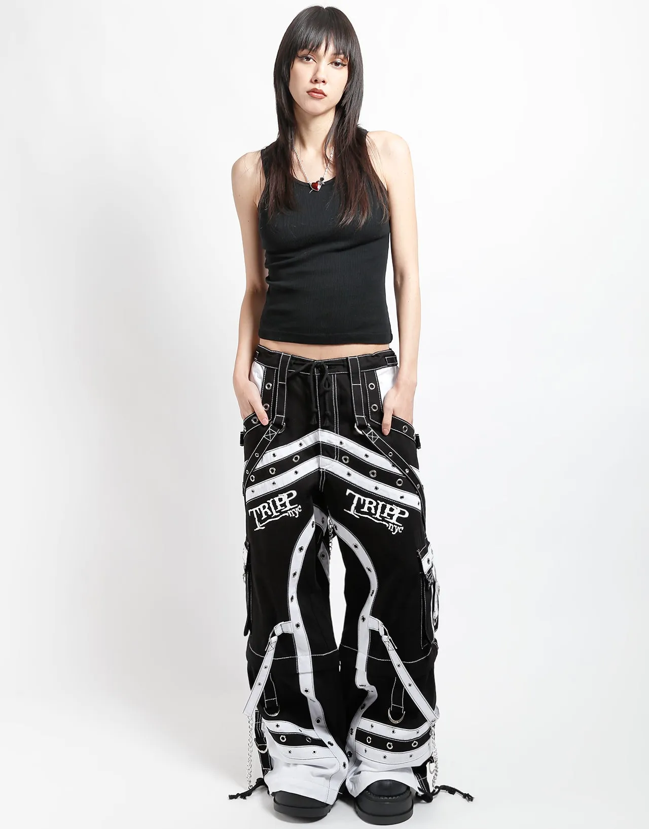 OFF TRACK PANT BLACK/WHITE sold by Tripp nyc product image thumbnail 2