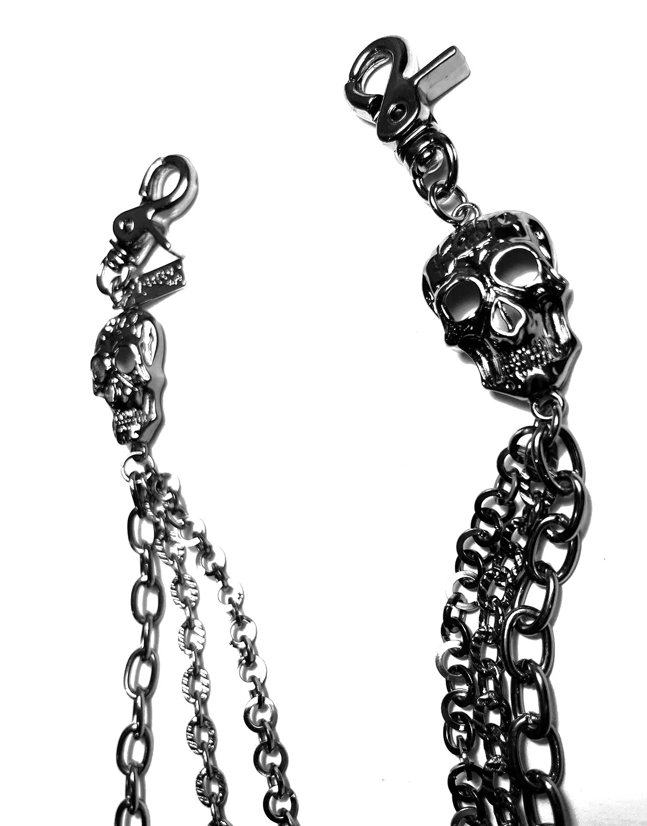 SKULL TRIPLE CHAIN BLACK sold by Tripp nyc product image thumbnail 3