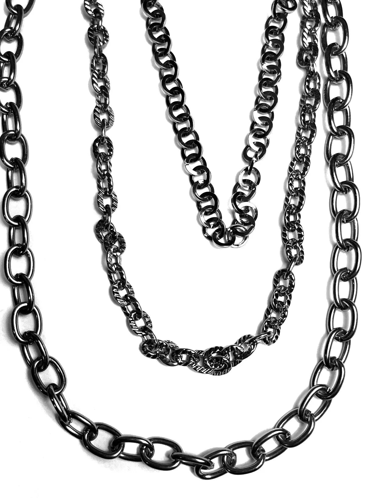 SKULL TRIPLE CHAIN BLACK sold by Tripp nyc product image thumbnail 4