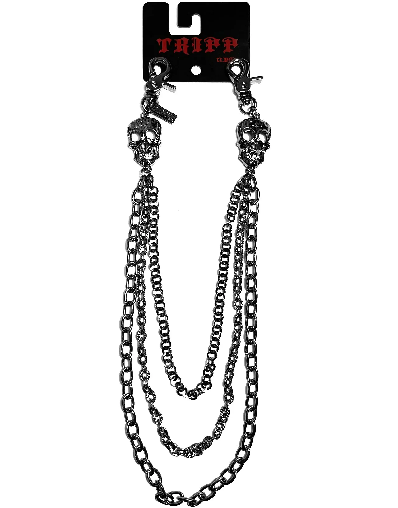 SKULL TRIPLE CHAIN BLACK sold by Tripp nyc product image thumbnail 5