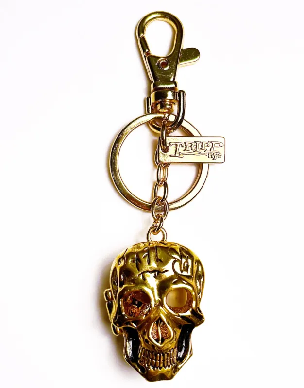 SKULL KEYCHAIN GOLD sold by Tripp nyc