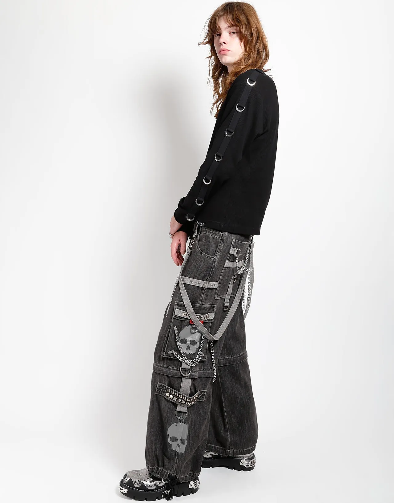 SUPER SKULL DENIM PANT GREY SKULL sold by Tripp nyc product image thumbnail 2