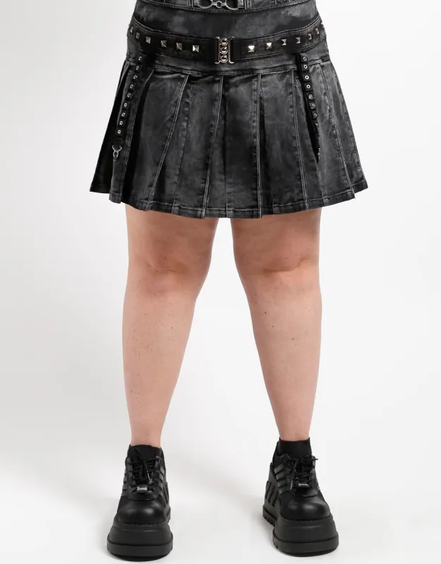 CURVE PEACE PLEATED SKIRT BLACK sold by Tripp nyc