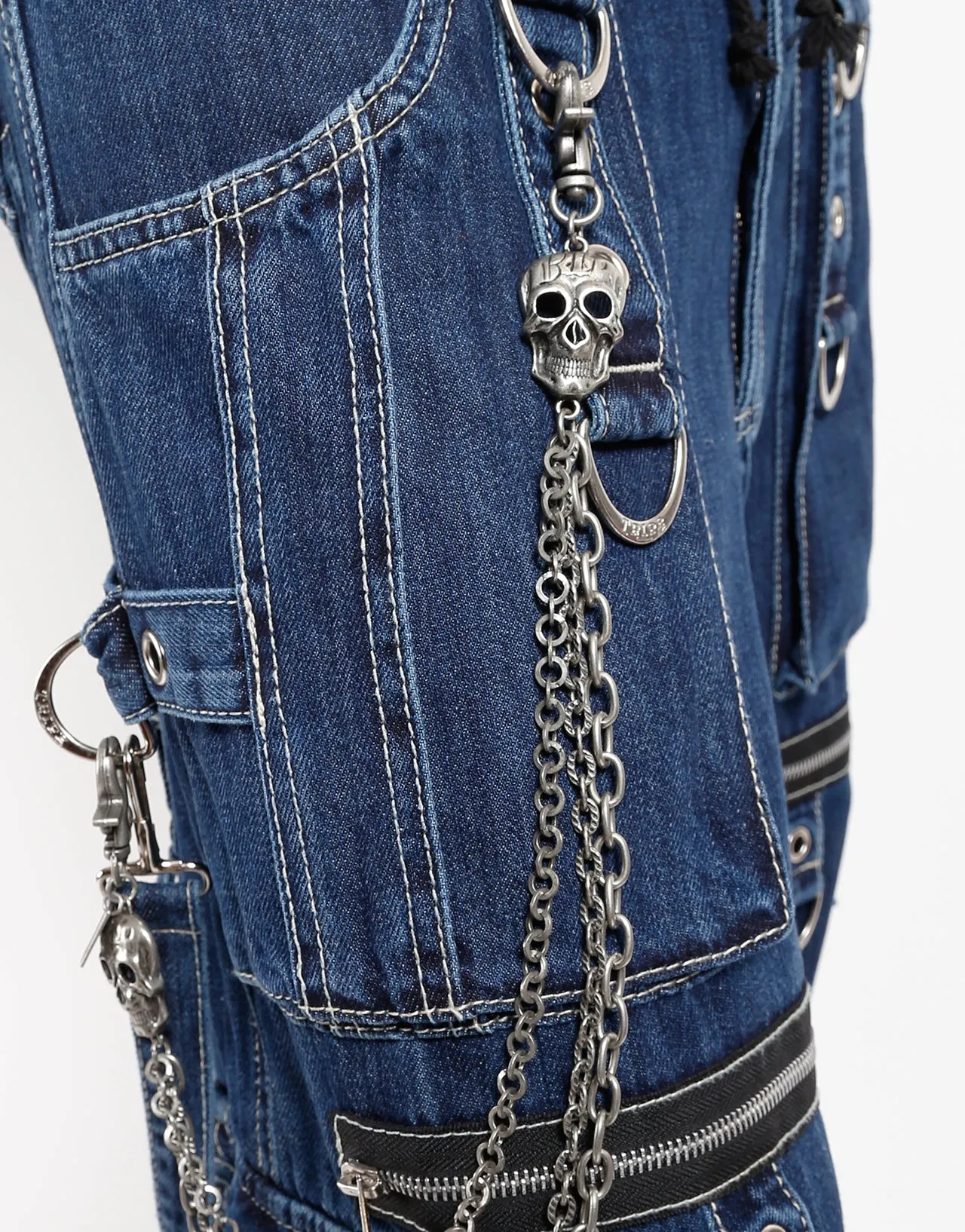 SKULL TRIPLE CHAIN PEWTER sold by Tripp nyc product image thumbnail 5