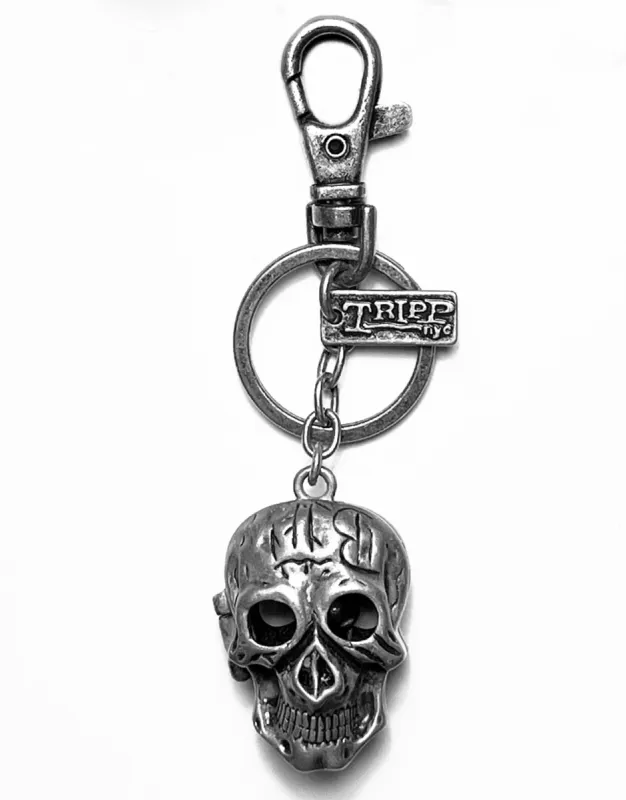 SKULL KEYCHAIN PEWTER sold by Tripp nyc