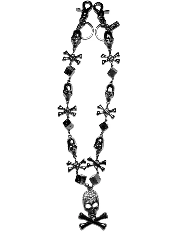 SKULL AND DICE CHAIN BLACK sold by Tripp nyc