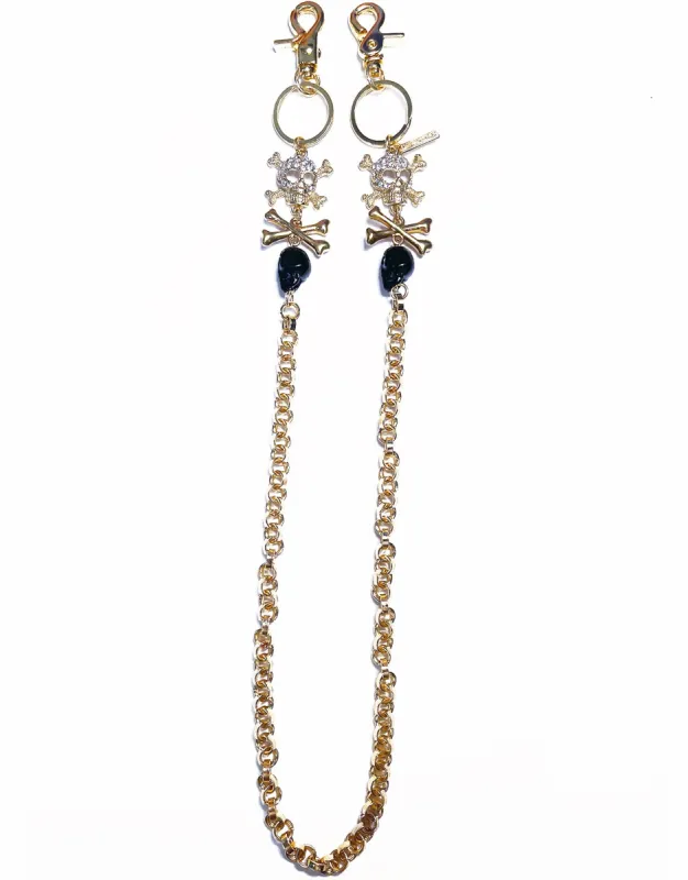 SKULL BALL AND CHAIN GOLD sold by Tripp nyc