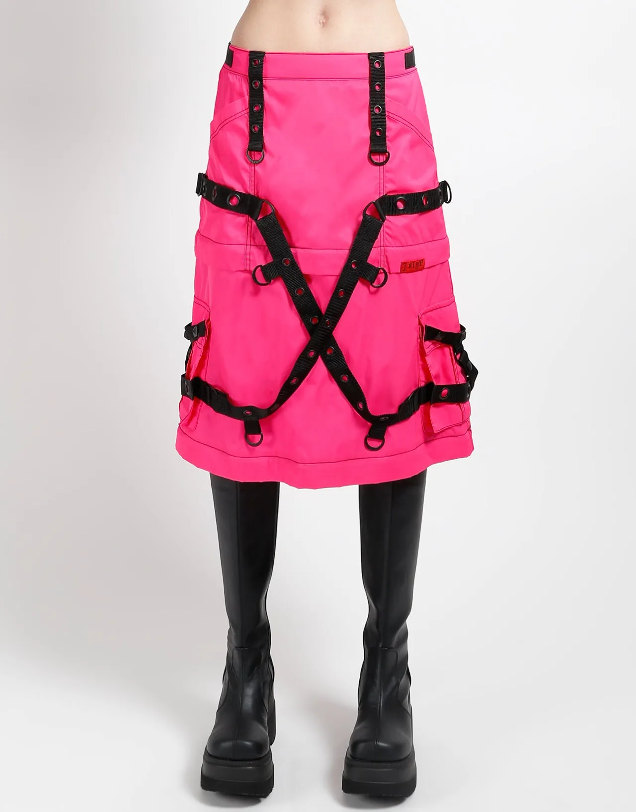 ZIP OFF MEGA NYLON SKIRT NEON PINK sold by Tripp nyc product image thumbnail 3