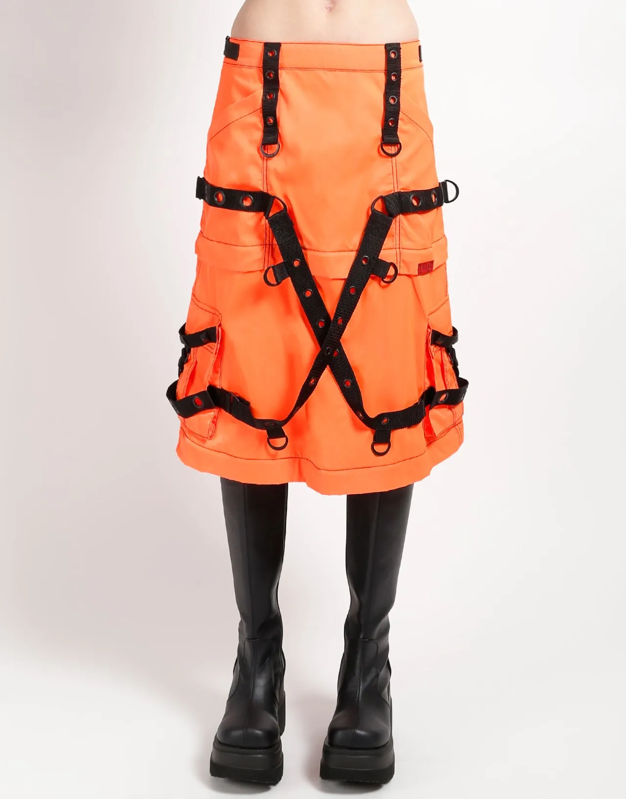 ZIP OFF MEGA NYLON SKIRT NEON ORANGE sold by Tripp nyc product image thumbnail 3