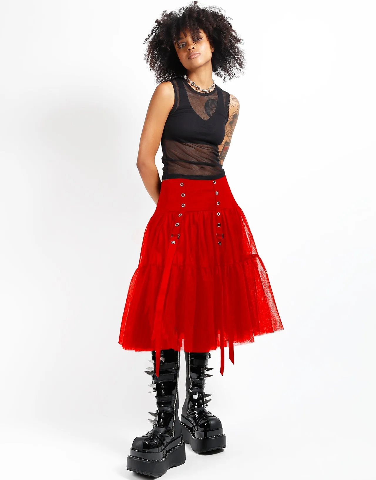 TUTU RIBBON TULLE SKIRT RED sold by Tripp nyc product image thumbnail 2