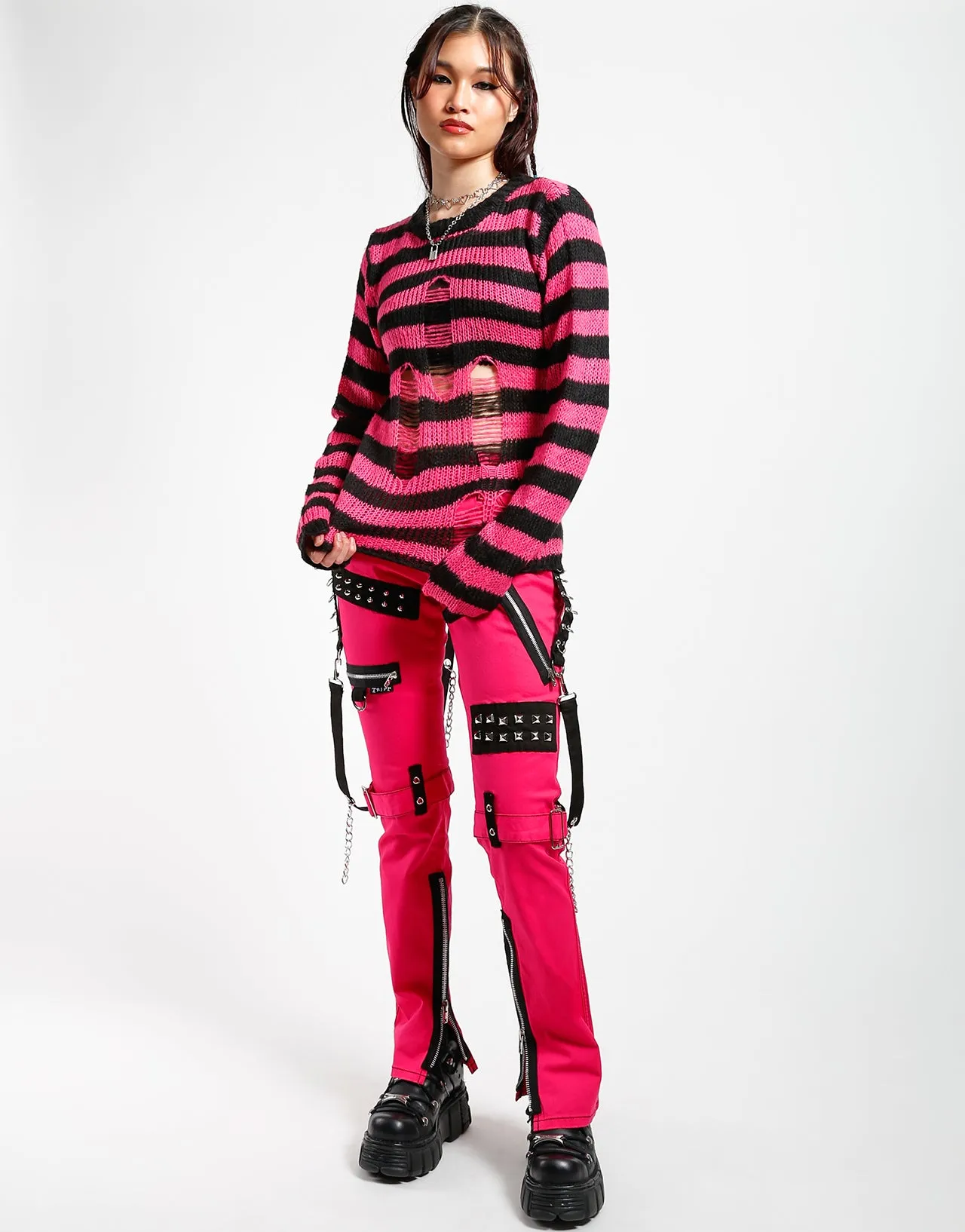 STUDDED BONDAGE PANT PINK sold by Tripp nyc product image thumbnail 2