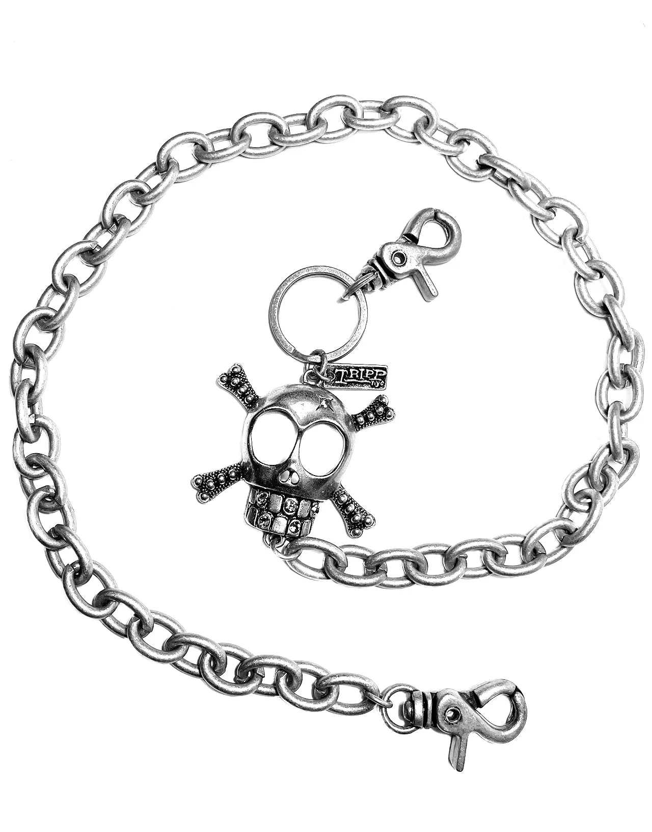 SCARY SKULL CHAIN PEWTER sold by Tripp nyc product image thumbnail 3