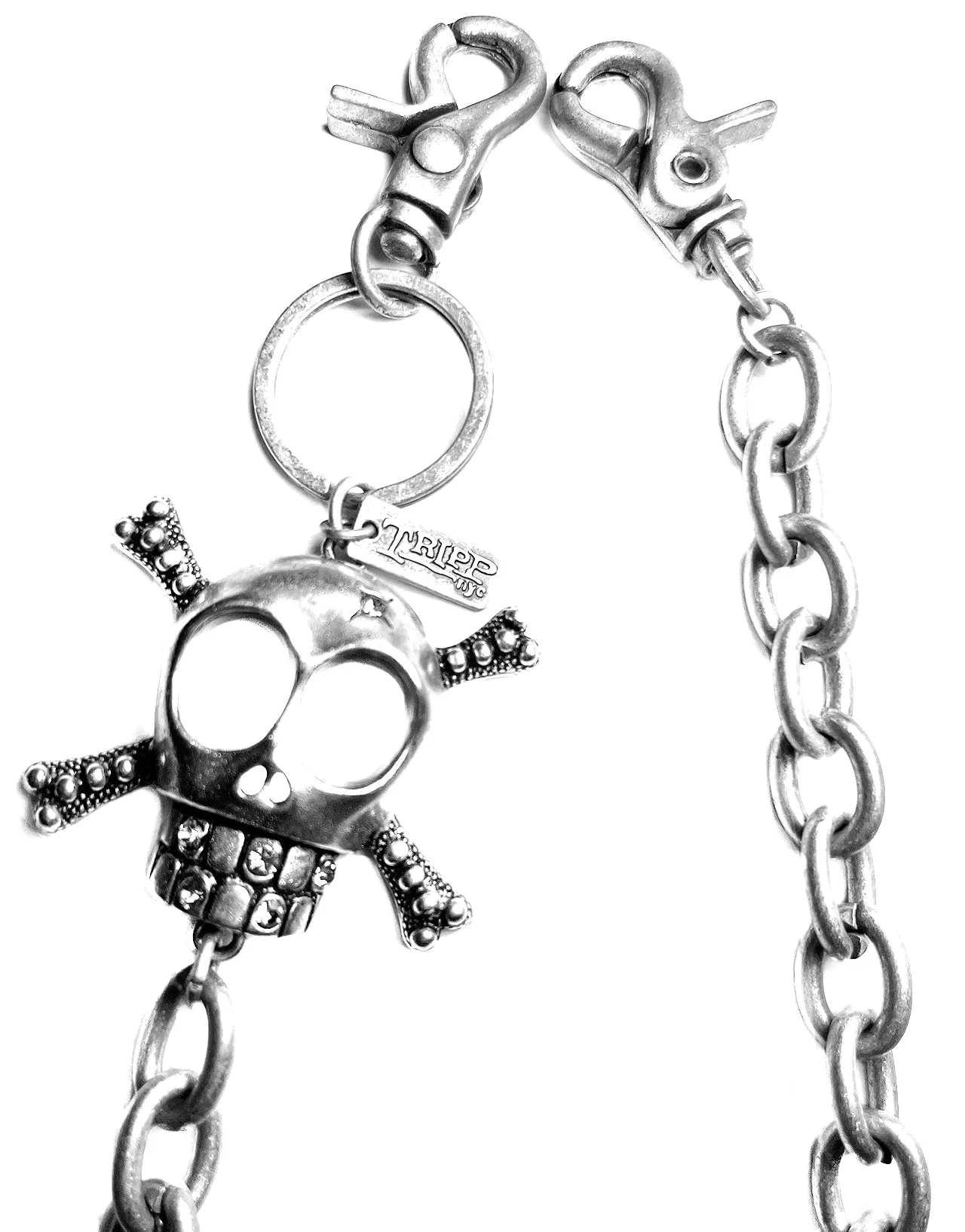 SCARY SKULL CHAIN PEWTER sold by Tripp nyc product image thumbnail 4