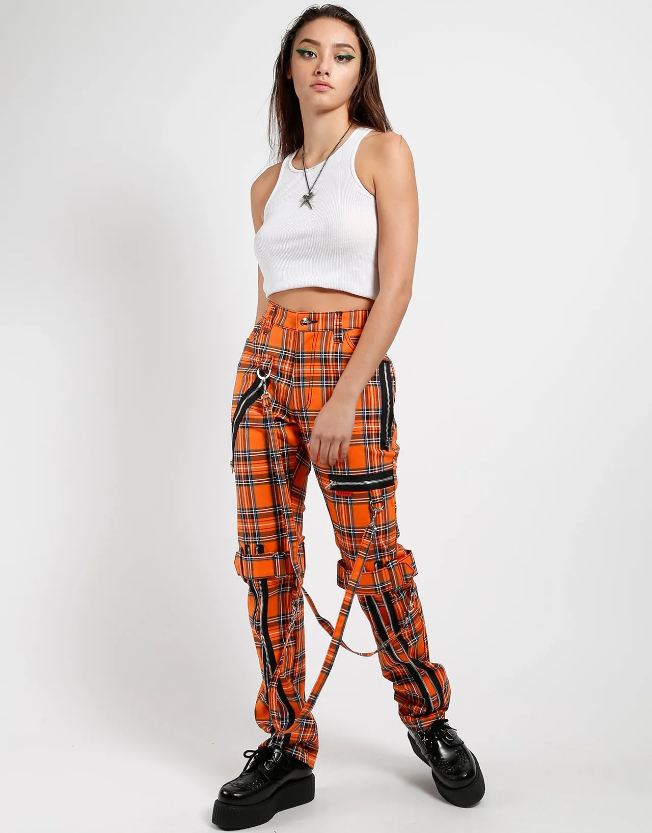 BONDAGE PANT ORANGE PLAID sold by Tripp nyc product image thumbnail 2