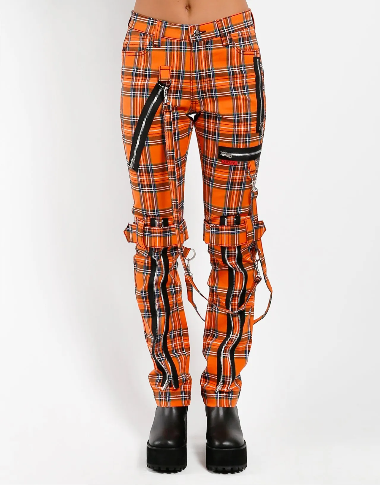 BONDAGE PANT ORANGE PLAID sold by Tripp nyc