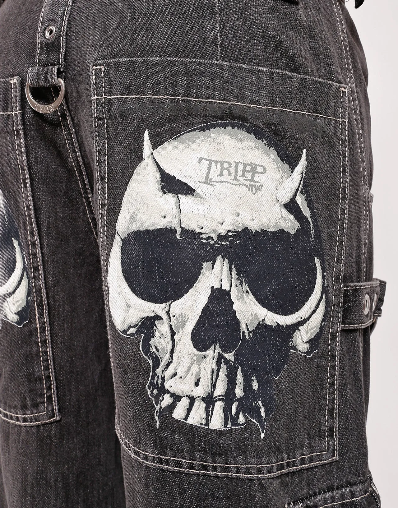 DEVIL SKULL BLACK DENIM sold by Tripp nyc product image thumbnail 4