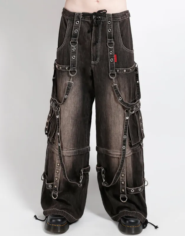 DENIM STRAP PANT BLACK DIRTY WASH sold by Tripp nyc