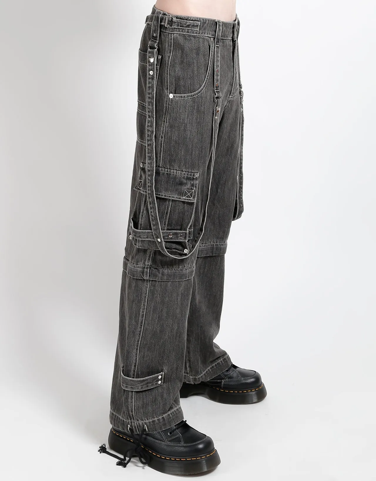 ZIP OFF CRUSH CARGO PANT BLACK DENIM sold by Tripp nyc product image thumbnail 3