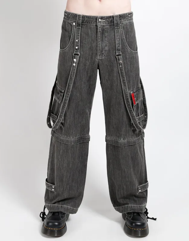 ZIP OFF CRUSH CARGO PANT BLACK DENIM sold by Tripp nyc
