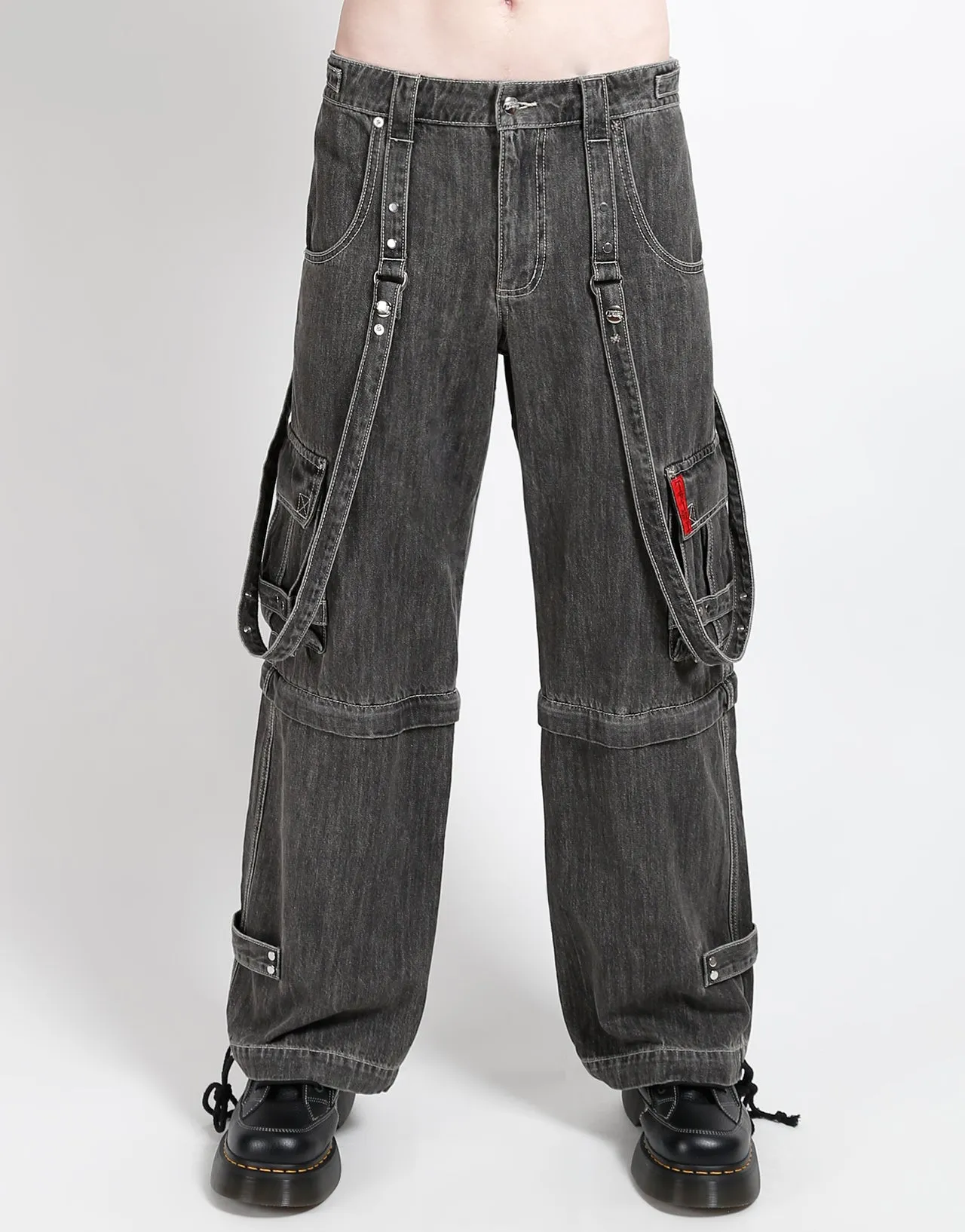 ZIP OFF CRUSH CARGO PANT BLACK DENIM sold by Tripp nyc