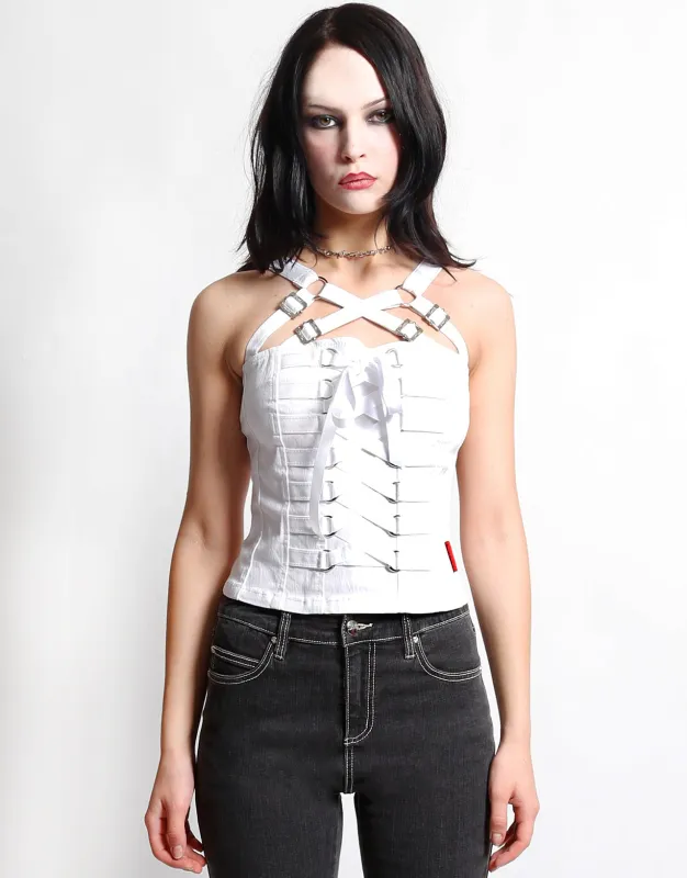 LACED UP CORSET WHITE sold by Tripp nyc