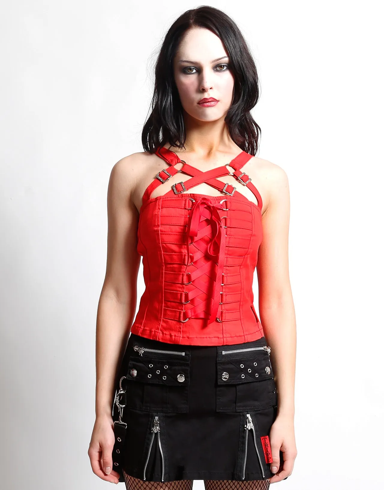 LACED UP CORSET RED sold by Tripp nyc
