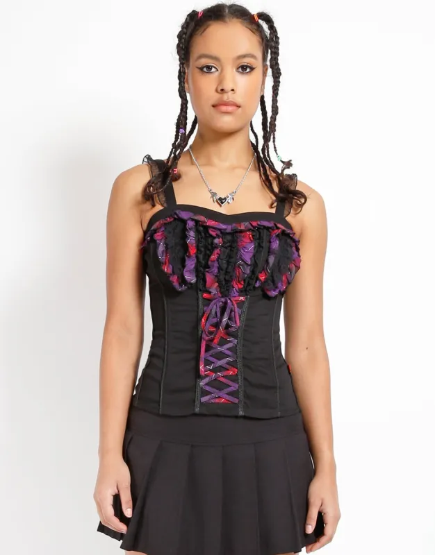 RUFFLE PLAID LACEUP CORSET sold by Tripp nyc