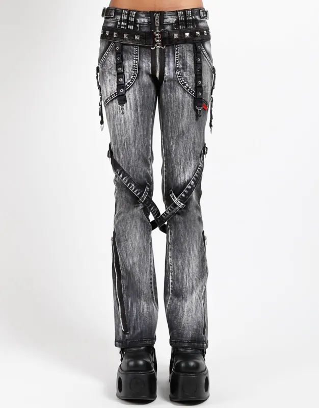 POWER BELT PANT BLACK FOG WASH made by Tripp nyc