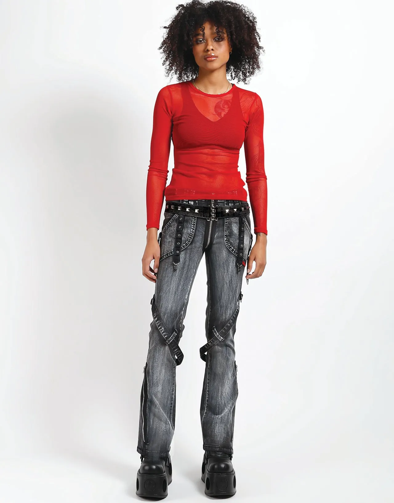 POWER BELT PANT BLACK FOG WASH sold by Tripp nyc product image thumbnail 2