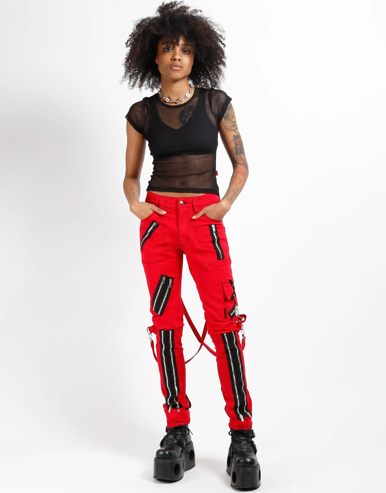 CLASSIC SLIM LEG BONDAGE PANT RED sold by Tripp nyc product image thumbnail 2