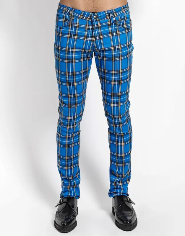 ROCKER JEAN ROYAL BLUE PLAID sold by Tripp nyc