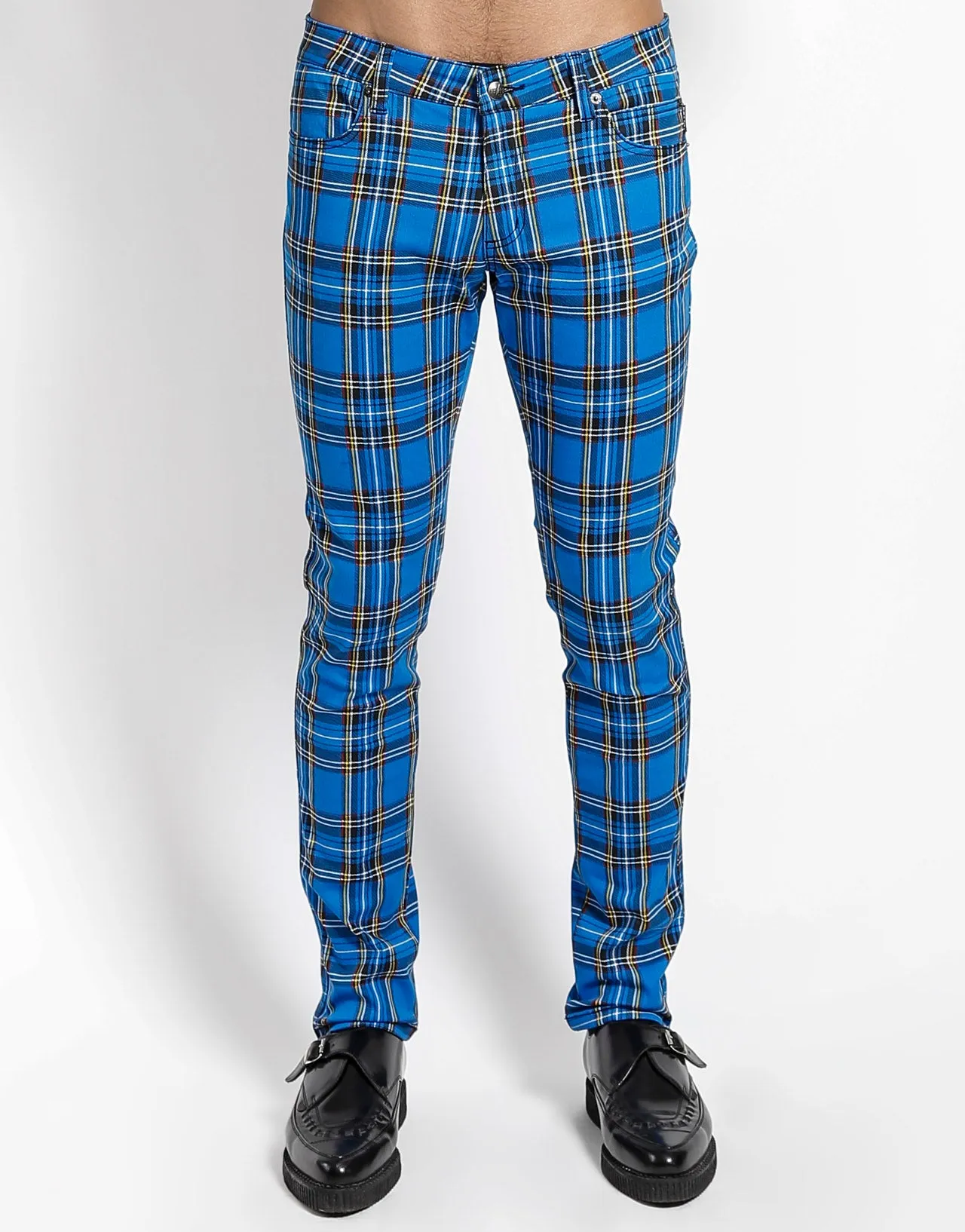 ROCKER JEAN ROYAL BLUE PLAID sold by Tripp nyc