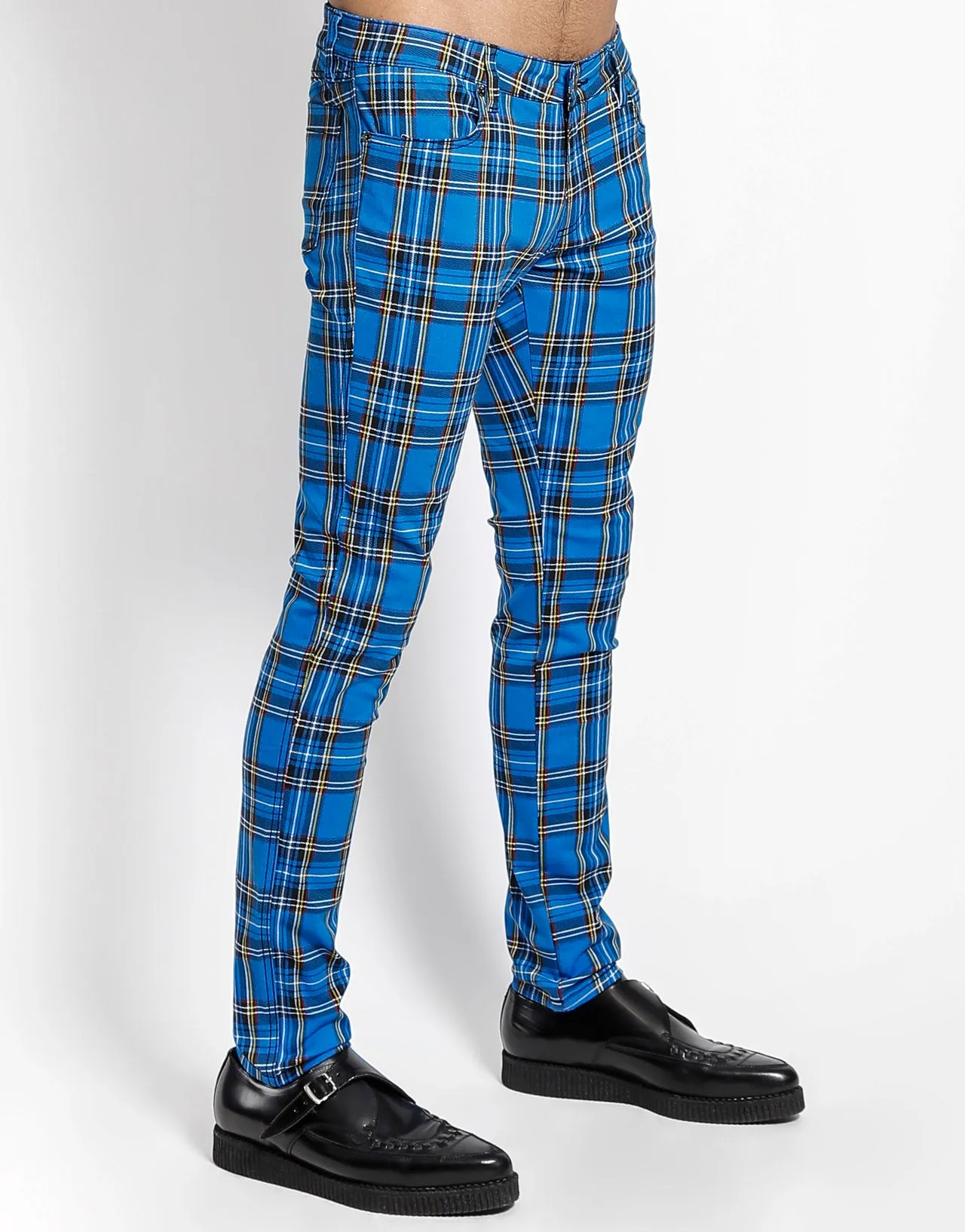 ROCKER JEAN ROYAL BLUE PLAID sold by Tripp nyc product image thumbnail 3